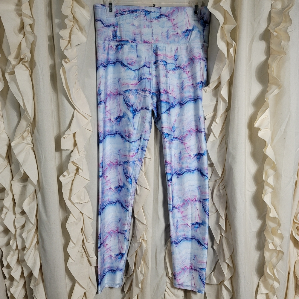 TEREZ Active Super High Band 7/8 Legging in Blue Marble Large - Picture 3 of 13